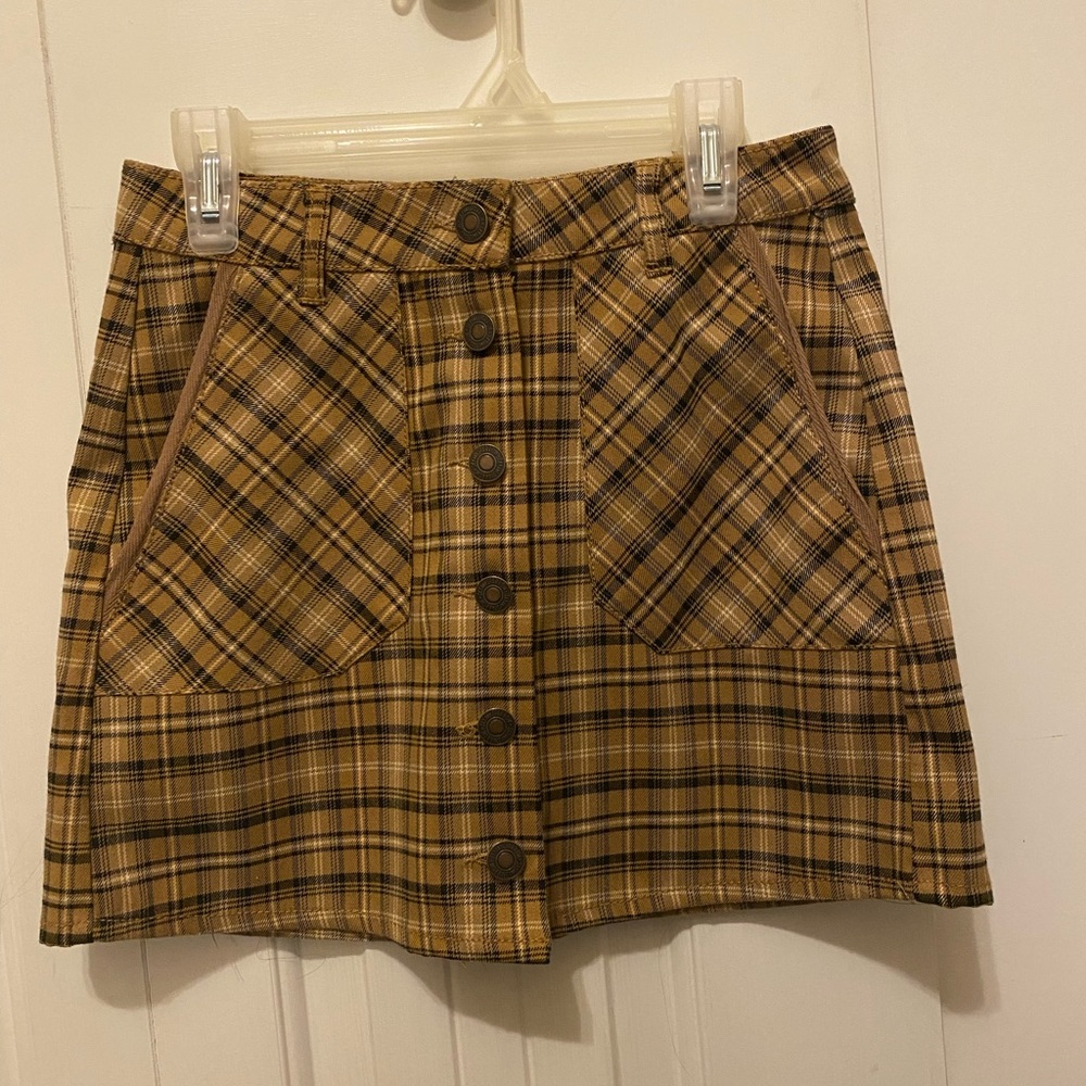 Brown Plad Mini Skirt🤎